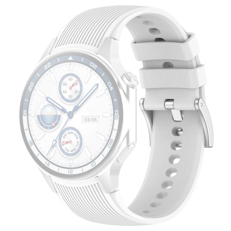 xDfind Silver Buckle Silicone Watch Band