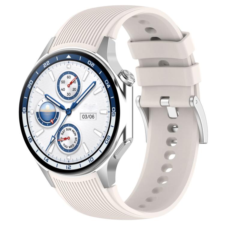 xDfind Silver Buckle Silicone Watch Band