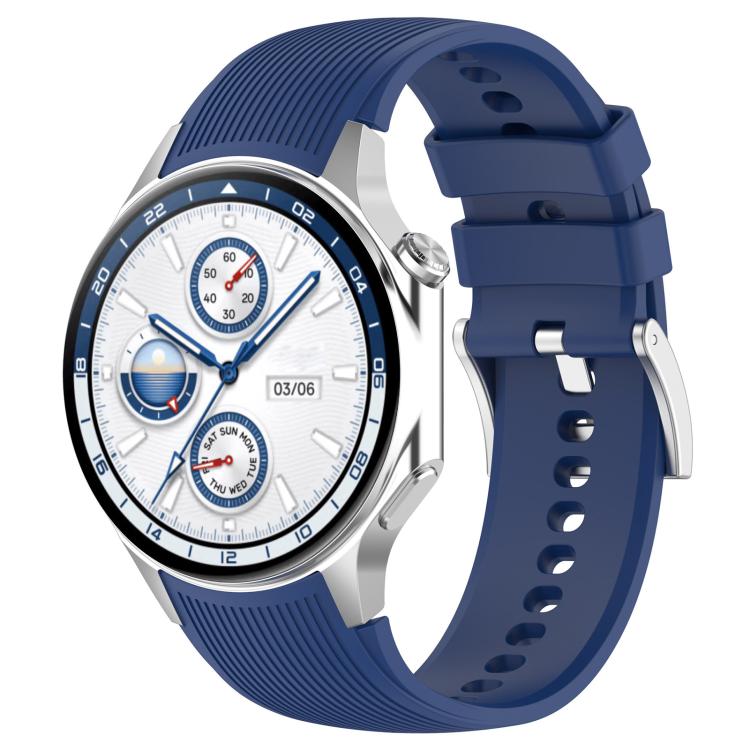 xDfind Silver Buckle Silicone Watch Band