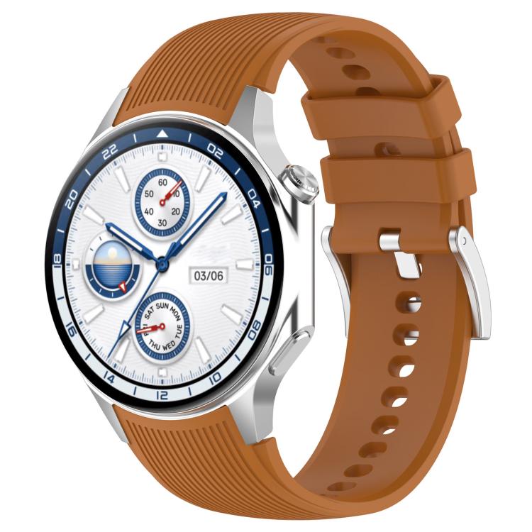 xDfind Silver Buckle Silicone Watch Band