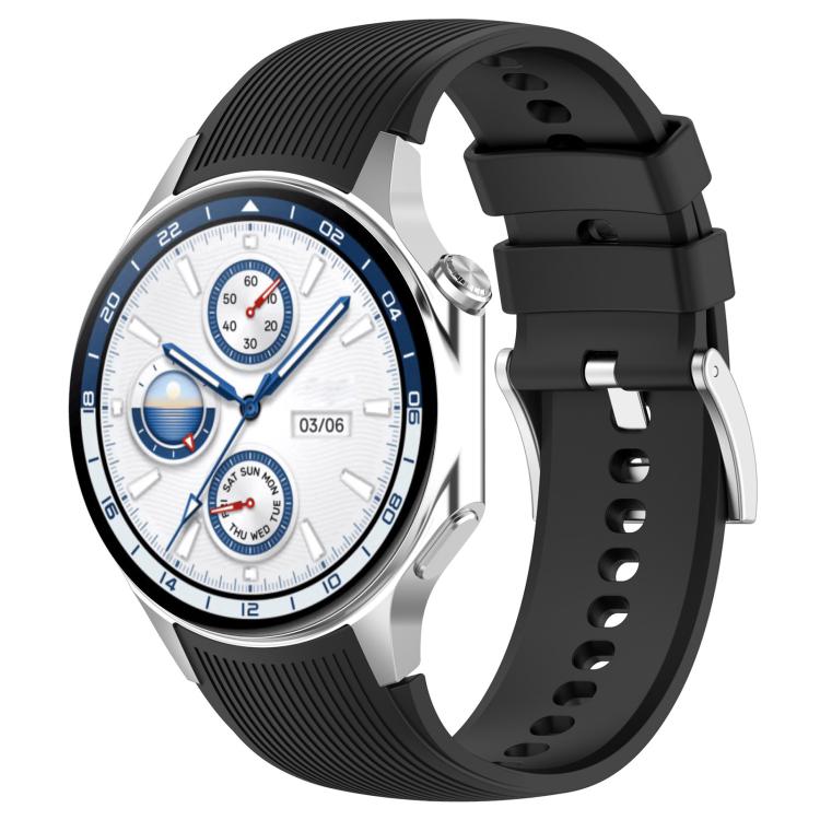 xDfind Silver Buckle Silicone Watch Band
