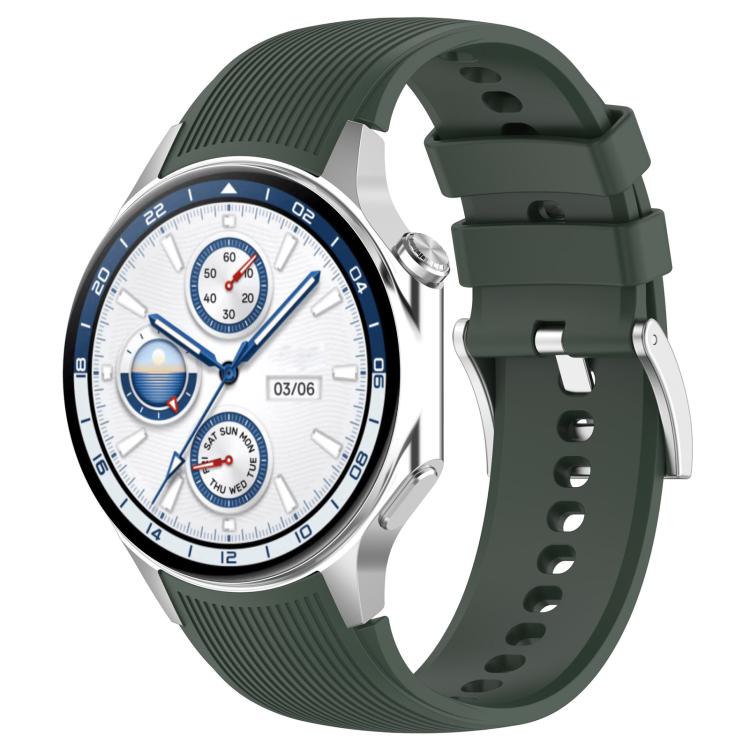 xDfind Silver Buckle Silicone Watch Band
