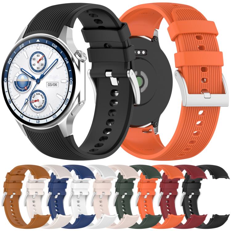 xDfind Silver Buckle Silicone Watch Band