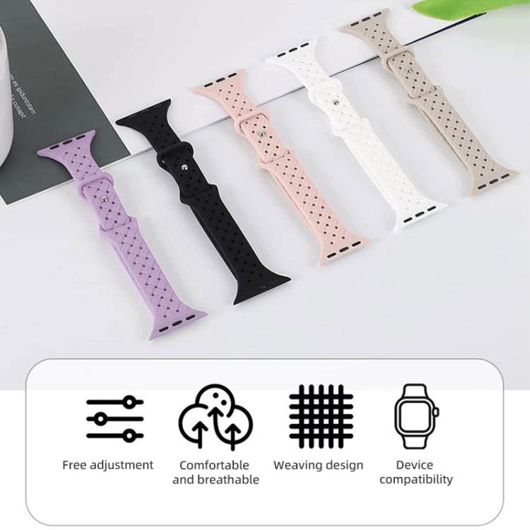 xDfind Butterfly Buckle Braid Silicone Watch Band, For Apple Watch 38 / 40 / 41 / S10 42mm