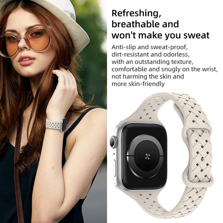 xDfind Butterfly Buckle Braid Silicone Watch Band, For Apple Watch 38 / 40 / 41 / S10 42mm