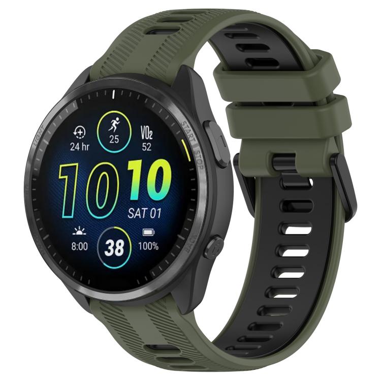 xDfind Two Color Silicone Watch Band, For Garmin Forerunner 965