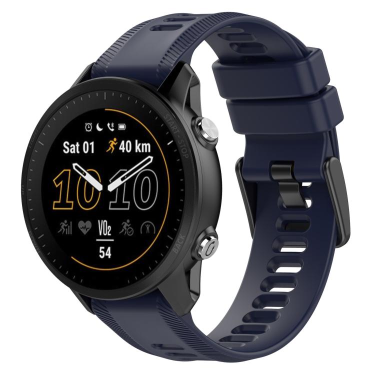 xDfind Black Buckle Solid Color Silicone Watch Band, For Garmin Forerunner 955