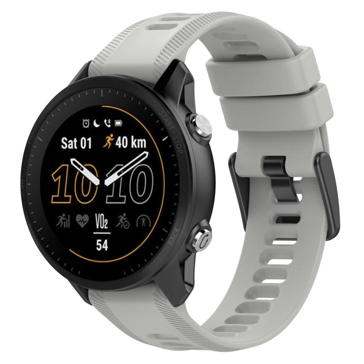 xDfind Black Buckle Solid Color Silicone Watch Band, For Garmin Forerunner 955