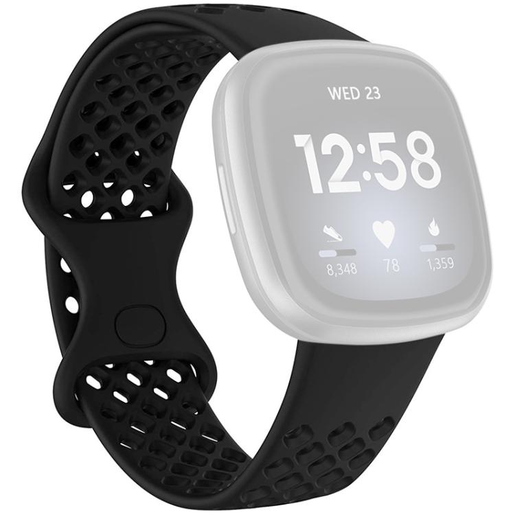 xDfind Breathable Holes Solid Color Silicone Watch Band For Fitbit Versa 3 / Sense, S
