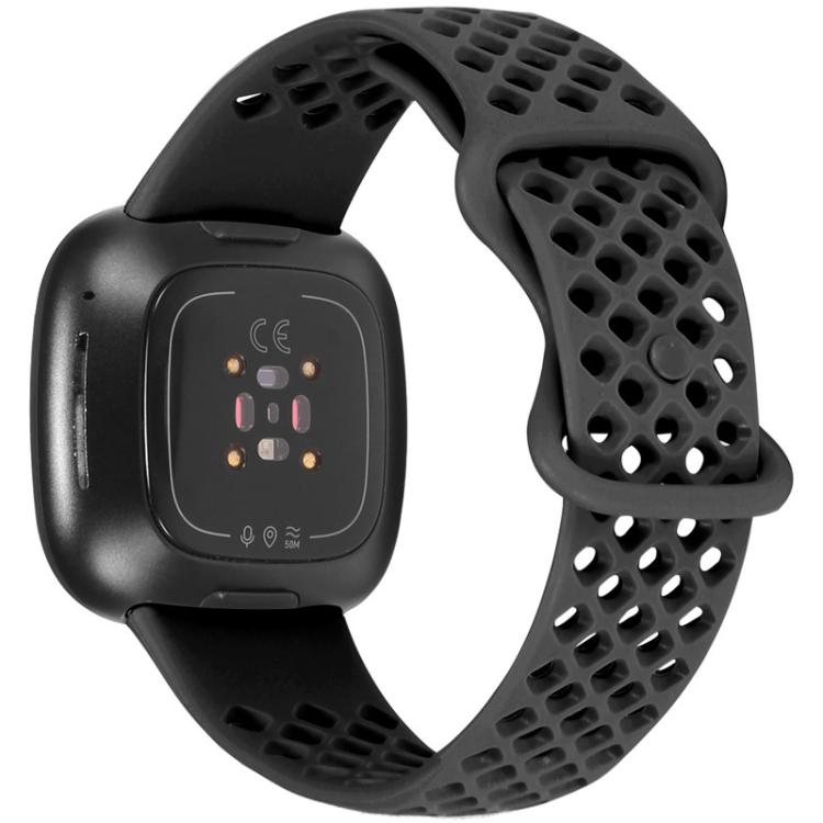 xDfind Breathable Holes Solid Color Silicone Watch Band For Fitbit Versa 3 / Sense, S