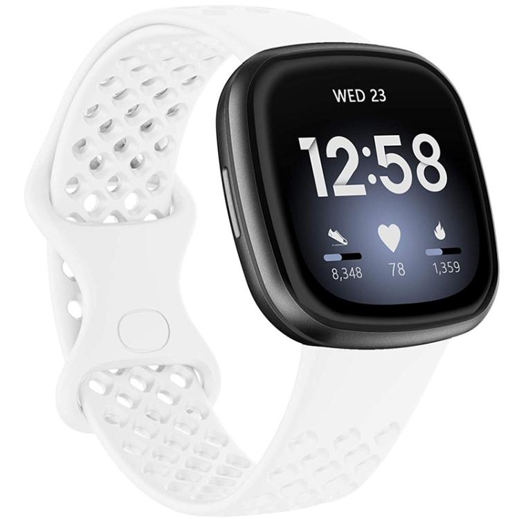 xDfind Breathable Holes Solid Color Silicone Watch Band For Fitbit Versa 3 / Sense, S