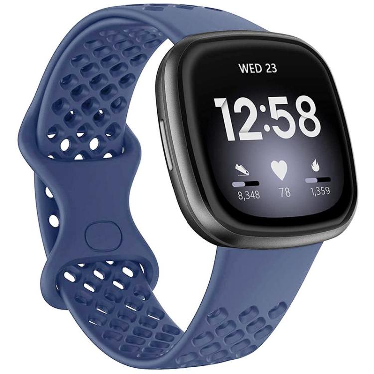 xDfind Breathable Holes Solid Color Silicone Watch Band For Fitbit Versa 3 / Sense, S