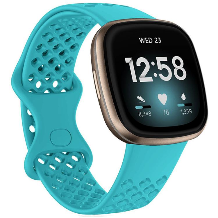 xDfind Breathable Holes Solid Color Silicone Watch Band For Fitbit Versa 3 / Sense, S