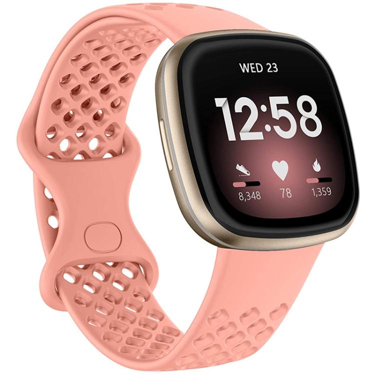 xDfind Breathable Holes Solid Color Silicone Watch Band For Fitbit Versa 3 / Sense, S