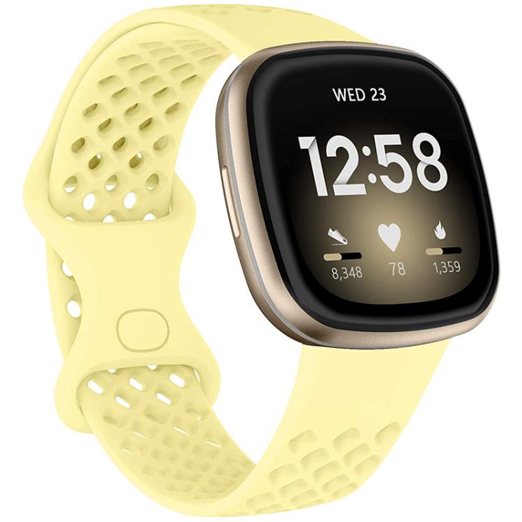 xDfind Breathable Holes Solid Color Silicone Watch Band For Fitbit Versa 3 / Sense, S