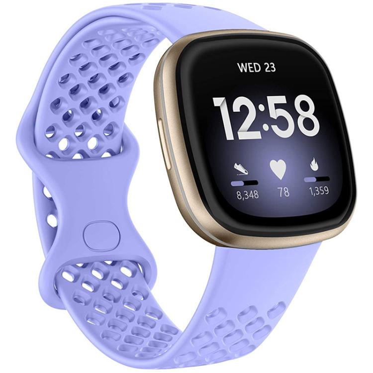 xDfind Breathable Holes Solid Color Silicone Watch Band For Fitbit Versa 3 / Sense, S