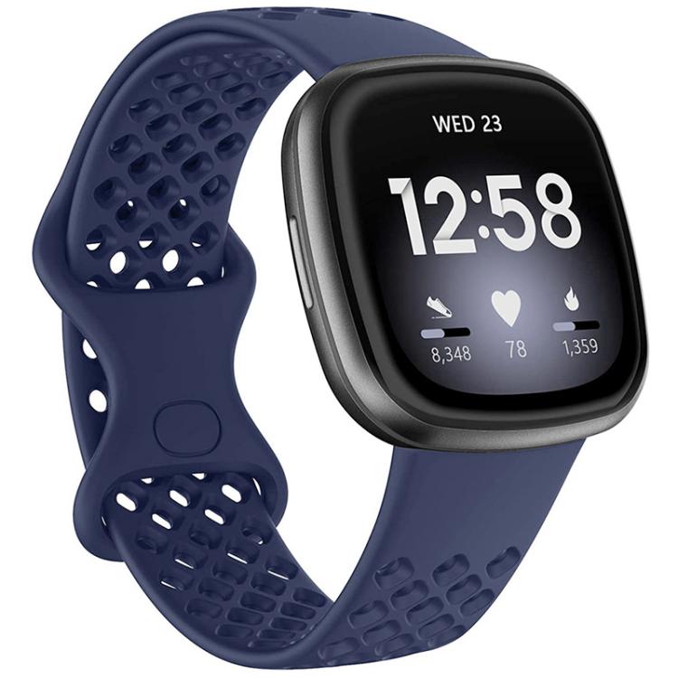 xDfind Breathable Holes Solid Color Silicone Watch Band For Fitbit Versa 3 / Sense