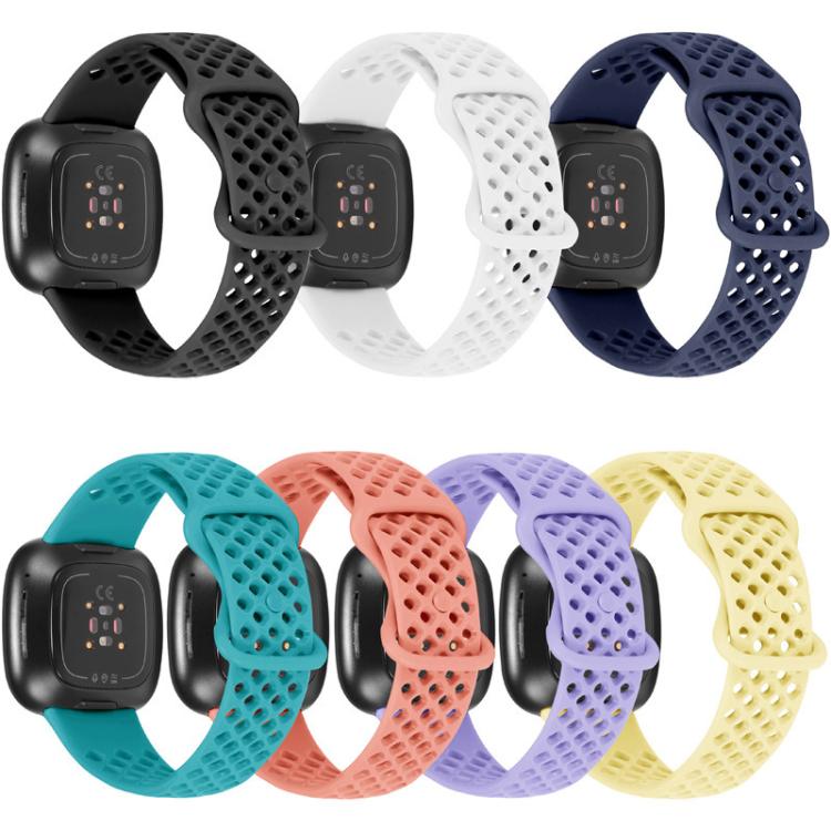 xDfind Breathable Holes Solid Color Silicone Watch Band For Fitbit Versa 3 / Sense