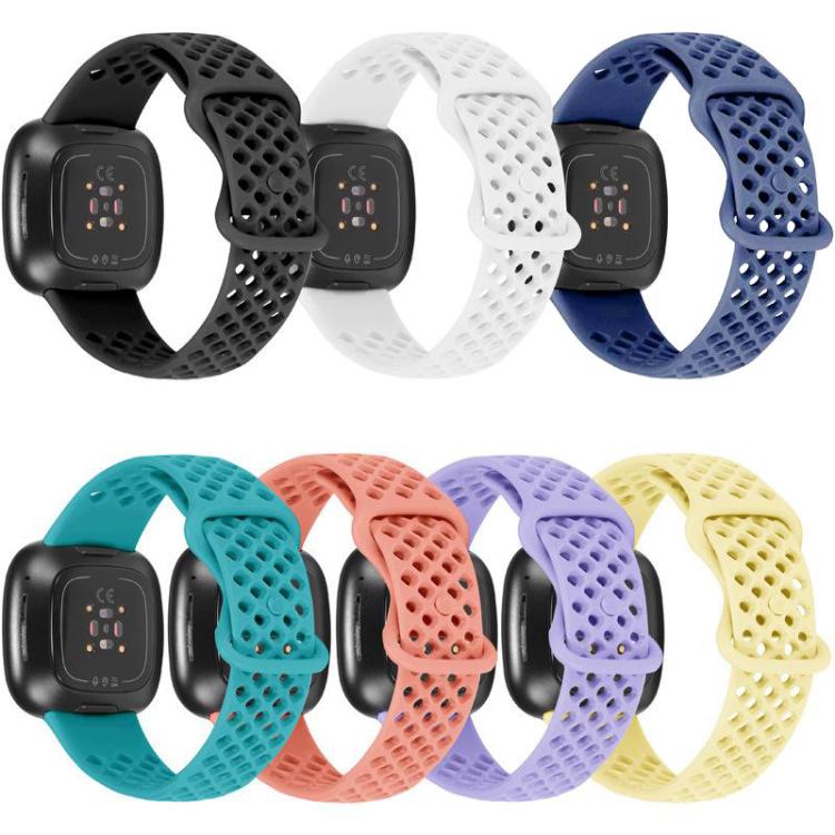 xDfind Breathable Holes Solid Color Silicone Watch Band For Fitbit Versa 3 / Sense, S
