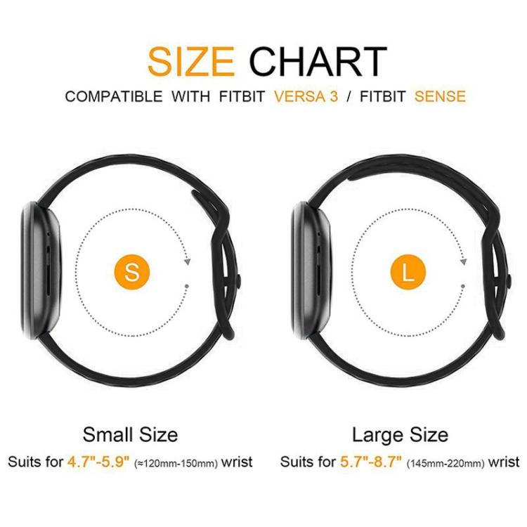 xDfind Breathable Holes Solid Color Silicone Watch Band For Fitbit Versa 3 / Sense, S