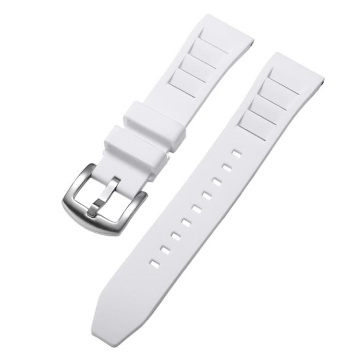 xDfind Silver Buckle Quick Release Silicone Watch Band, 20mm