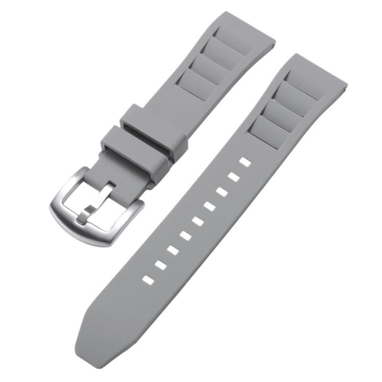 xDfind Silver Buckle Quick Release Silicone Watch Band, 20mm