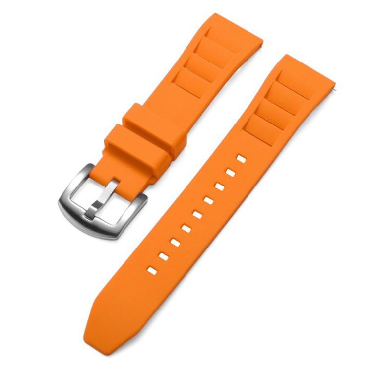 xDfind Silver Buckle Quick Release Silicone Watch Band, 20mm