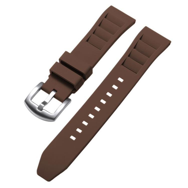 xDfind Silver Buckle Quick Release Silicone Watch Band, 20mm