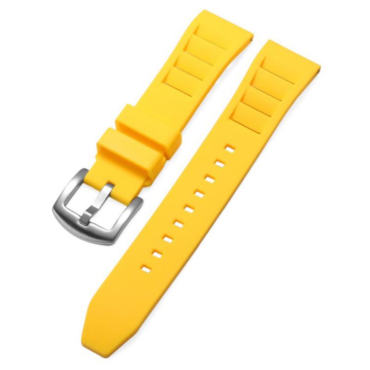 xDfind Silver Buckle Quick Release Silicone Watch Band, 20mm