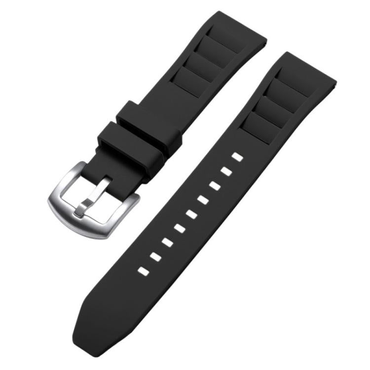 xDfind Silver Buckle Quick Release Silicone Watch Band, 22mm