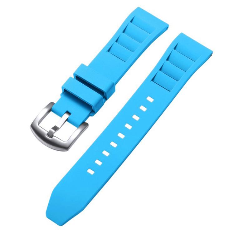 xDfind Silver Buckle Quick Release Silicone Watch Band, 22mm