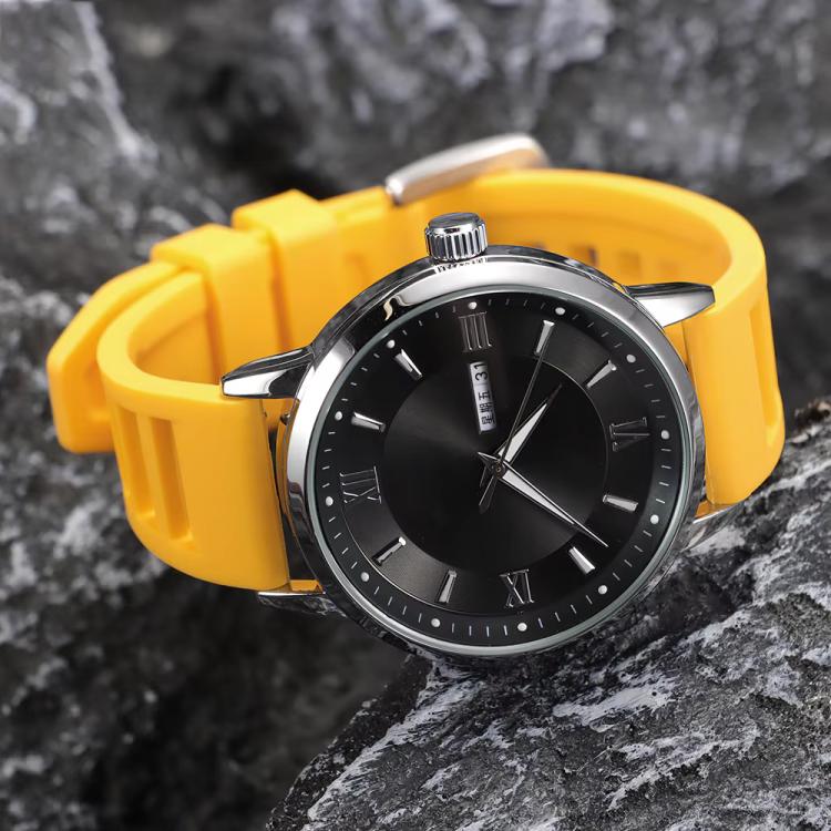 xDfind Silver Buckle Quick Release Silicone Watch Band, 22mm