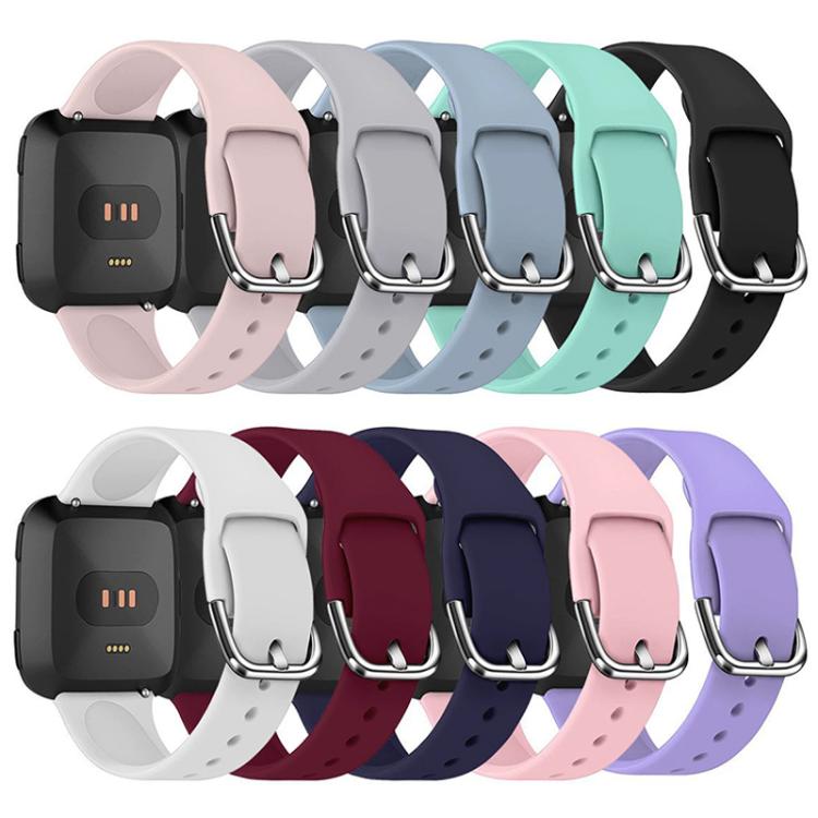 For Fitbit Versa 2 / Versa / Versa Lite xDfind Reverse Buckle Solid Color Silicone Watch Band, L