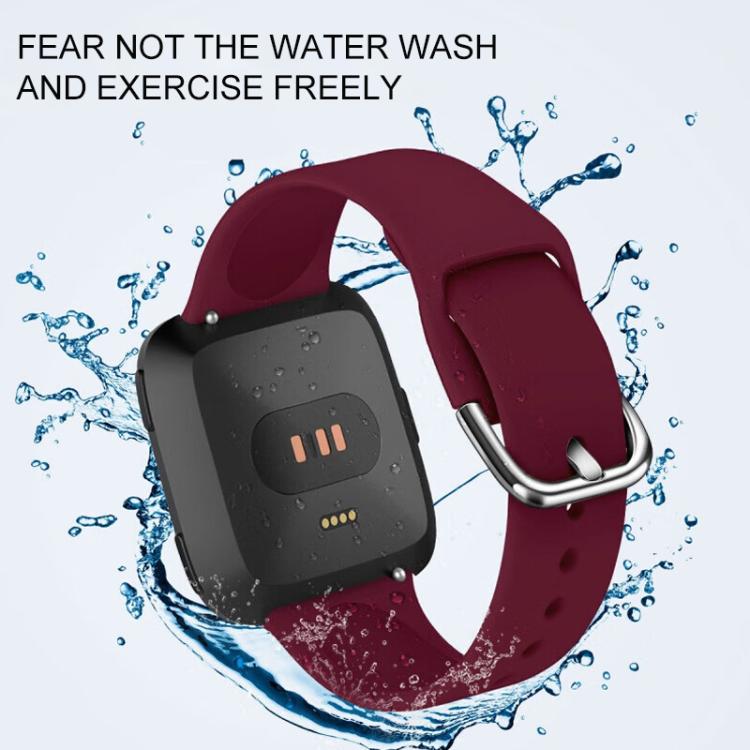 For Fitbit Versa 2 / Versa / Versa Lite xDfind Reverse Buckle Solid Color Silicone Watch Band, S