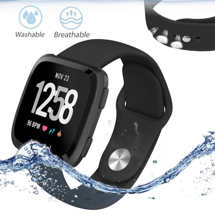 For Fitbit Versa 2 / Versa / Versa Lite xDfind Rivet Buckle Solid Color Silicone Watch Band, S