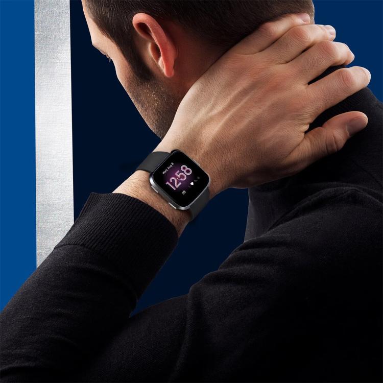 For Fitbit Versa 2 / Versa / Versa Lite xDfind Rivet Buckle Solid Color Silicone Watch Band