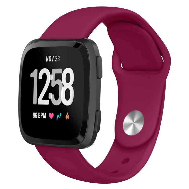 For Fitbit Versa 2 / Versa / Versa Lite xDfind Rivet Buckle Solid Color Silicone Watch Band