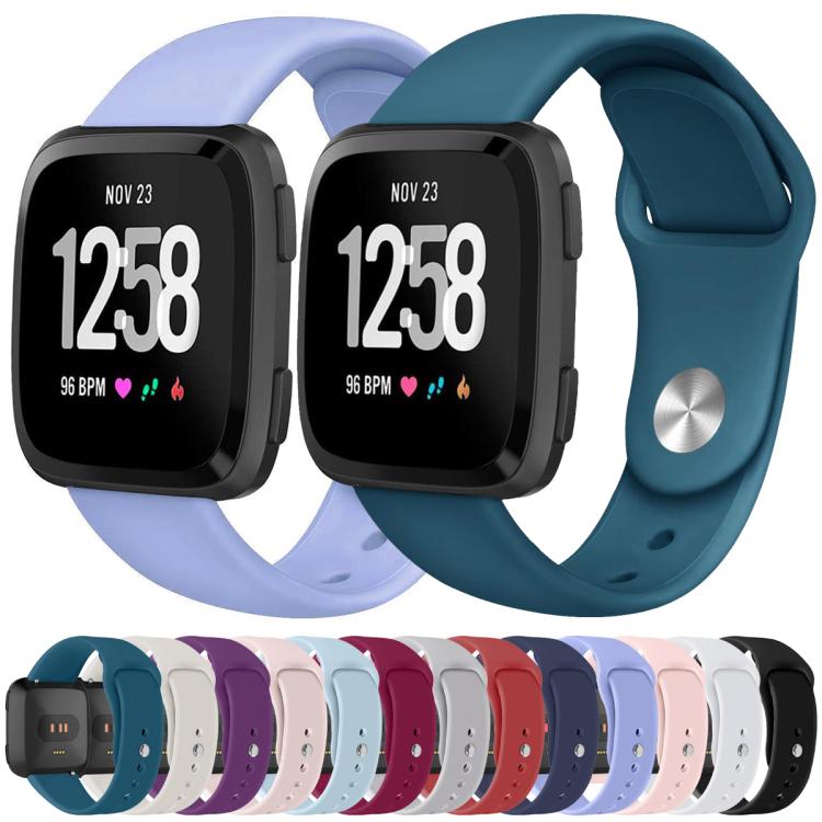 For Fitbit Versa 2 / Versa / Versa Lite xDfind Rivet Buckle Solid Color Silicone Watch Band