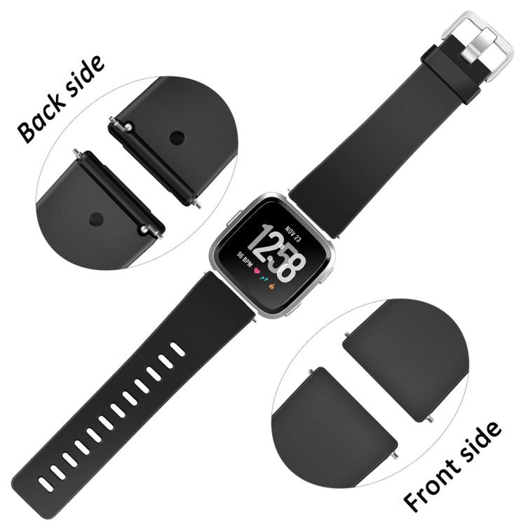 For Fitbit Versa 2 / Versa / Versa Lite xDfind Flat Holes Solid Color Silicone Watch Band, S