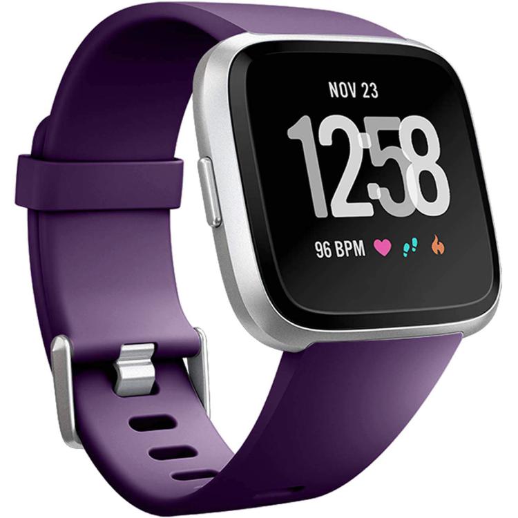 For Fitbit Versa 2 / Versa / Versa Lite xDfind Flat Holes Solid Color Silicone Watch Band