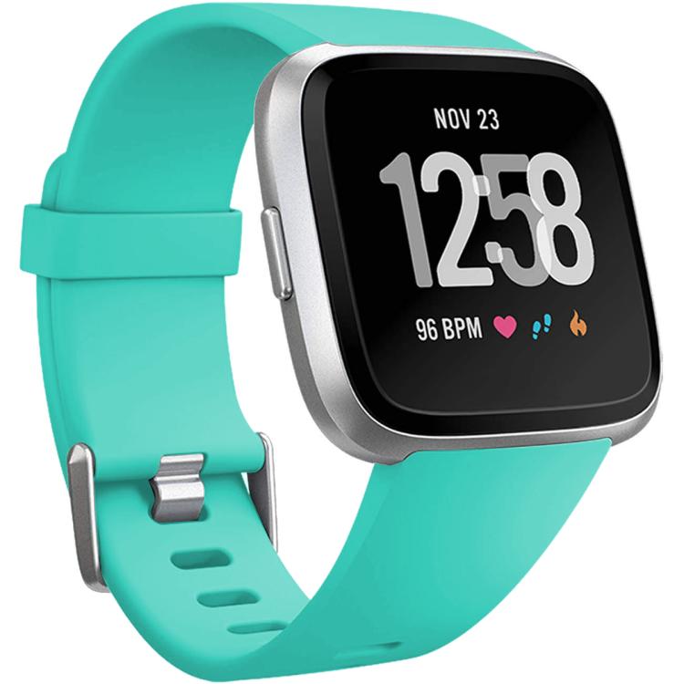 For Fitbit Versa 2 / Versa / Versa Lite xDfind Flat Holes Solid Color Silicone Watch Band, L