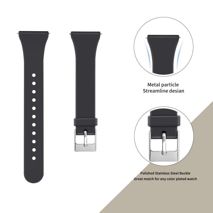 For Fitbit Versa 2 / Versa / Versa Lite xDfind Silver Buckle Slim Solid Color Silicone Watch Band