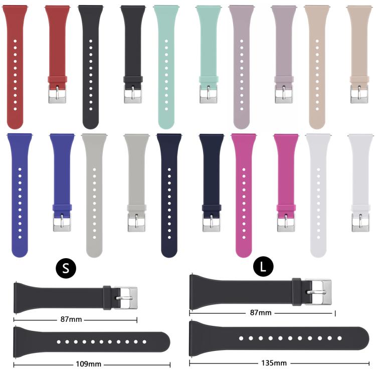 For Fitbit Versa 2 / Versa / Versa Lite xDfind Silver Buckle Slim Solid Color Silicone Watch Band, L