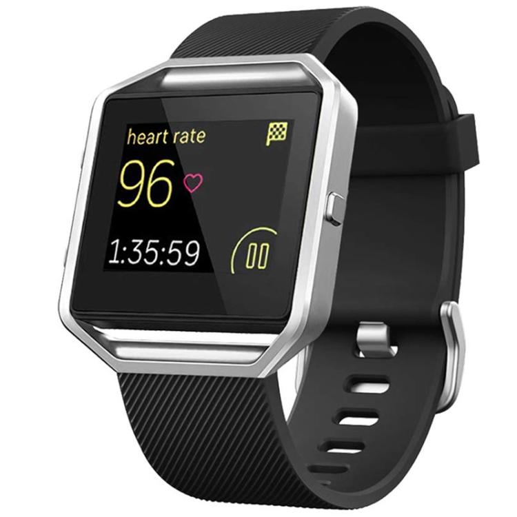 For Fitbit Blaze xDfind Steel Buckle Diagonal Texture Solid Color Silicone Watch Band, S