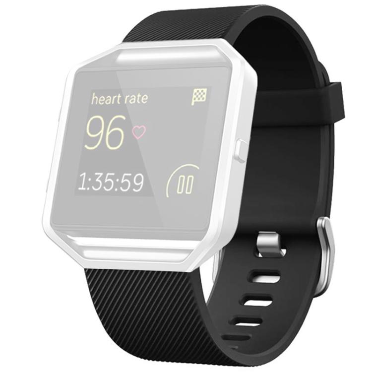 For Fitbit Blaze xDfind Steel Buckle Diagonal Texture Solid Color Silicone Watch Band, S