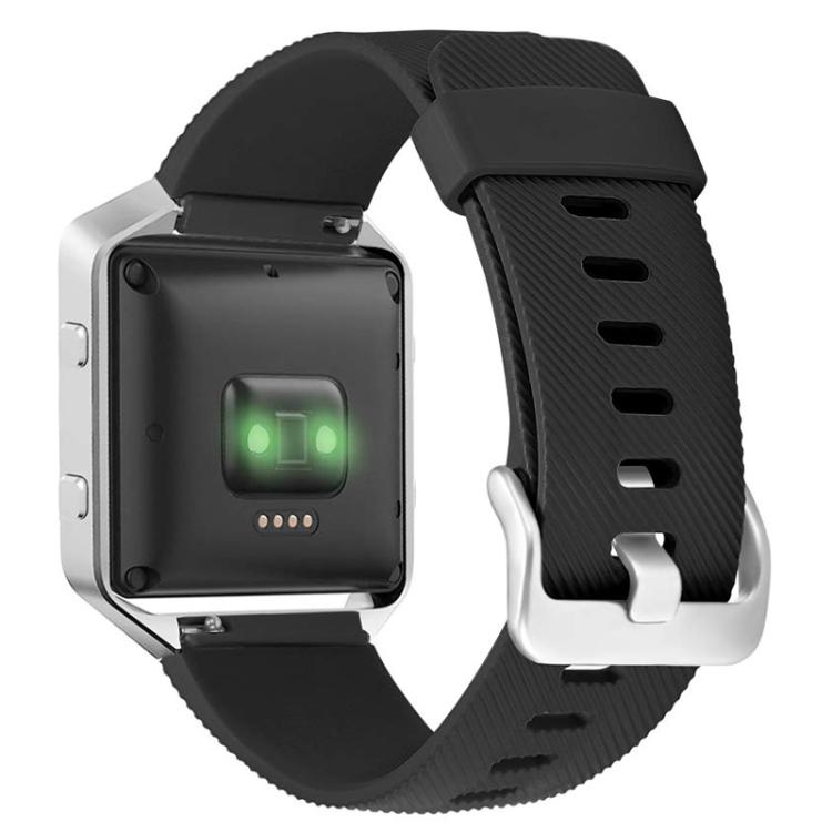 For Fitbit Blaze xDfind Steel Buckle Diagonal Texture Solid Color Silicone Watch Band, S