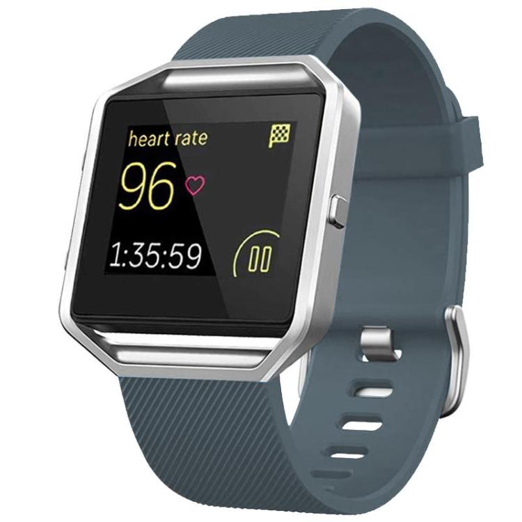 For Fitbit Blaze xDfind Steel Buckle Diagonal Texture Solid Color Silicone Watch Band, S