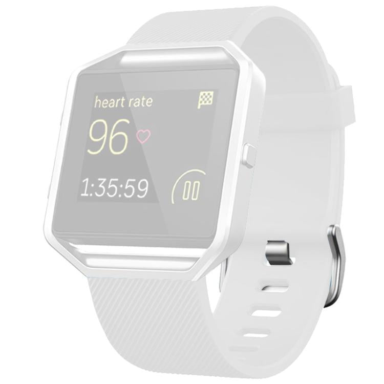 For Fitbit Blaze xDfind Steel Buckle Diagonal Texture Solid Color Silicone Watch Band, L