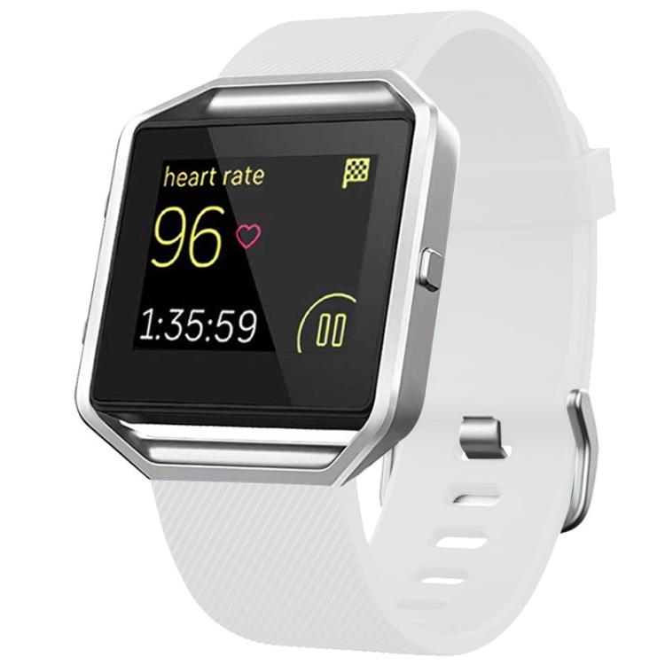 For Fitbit Blaze xDfind Steel Buckle Diagonal Texture Solid Color Silicone Watch Band, L