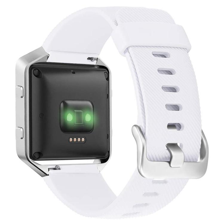 For Fitbit Blaze xDfind Steel Buckle Diagonal Texture Solid Color Silicone Watch Band, L